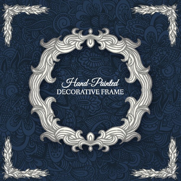 手绘抽象背景装饰框架上的旧纸插图概念。矢量装饰复古旗帜的卡片或邀请设计。复古传统，印度，奥斯曼的图案，元素。图片下载