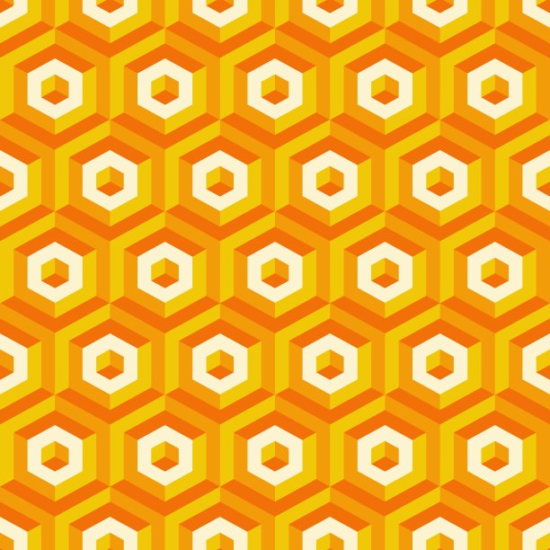 三维无缝抽象六角形元素。图片下载