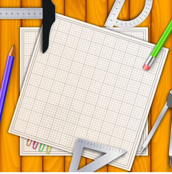 具有专业设备背景的建筑师木桌工程。矢量插图设计图片下载