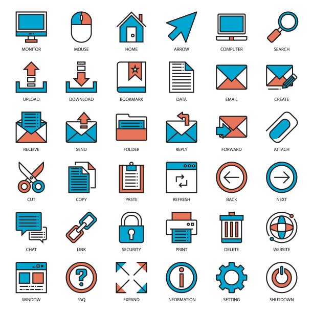 电子邮件连接填充大纲图标图片下载