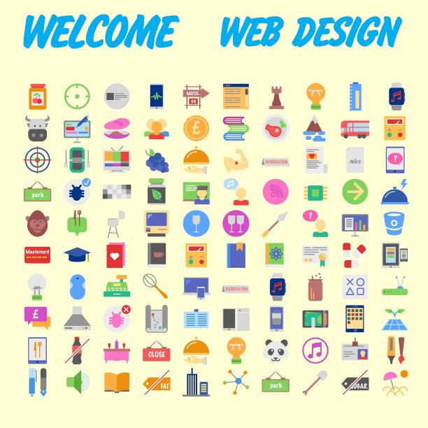 一套100通用现代细线图标为网络和移动。向量图片下载