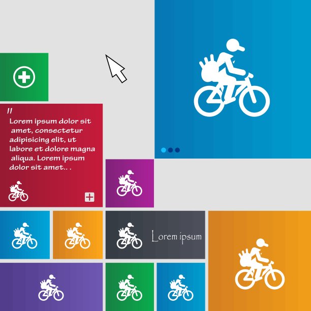 彩色图标和标志的形式的按钮或符号为您的设计。向量图片下载