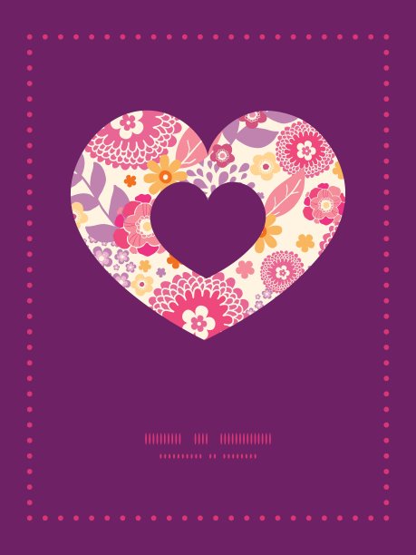 向量暖夏植物心符号框图案邀请图片下载