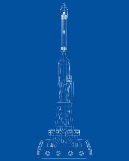 浮吊。向量图片下载