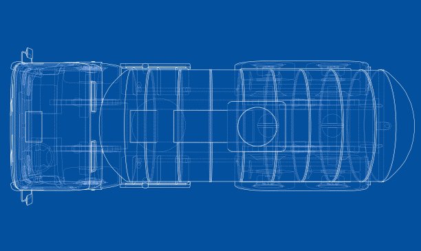 坦克概念卡车。向量图片下载