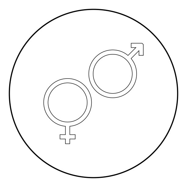 金星和火星圆形黑色图标图片下载