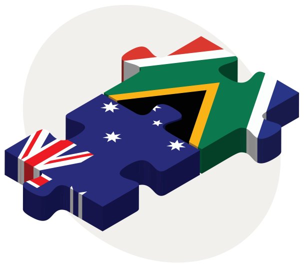 澳大利亚和南非国旗拼图图片下载