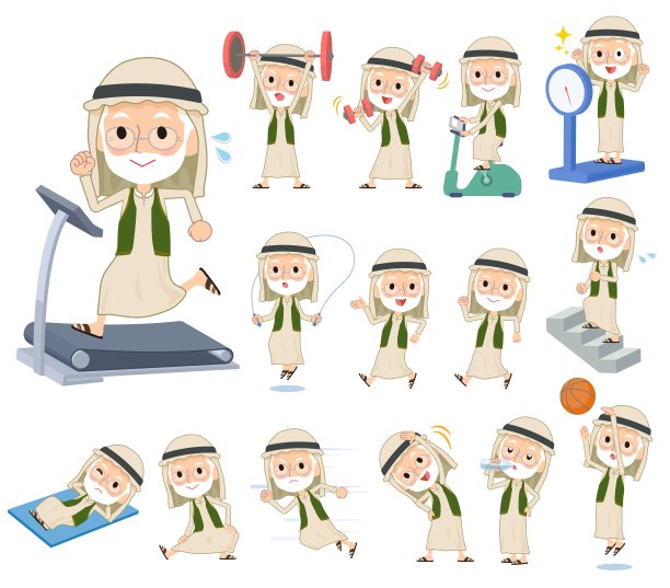 阿拉伯坎杜拉穿老男人运动图片下载