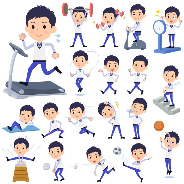 店员蓝色制服男子运动和锻炼图片下载