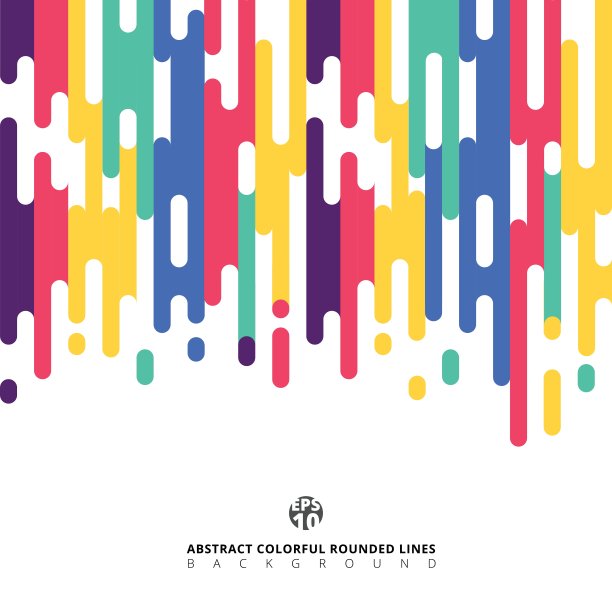 抽象彩色圆角线半色调过渡。图片下载