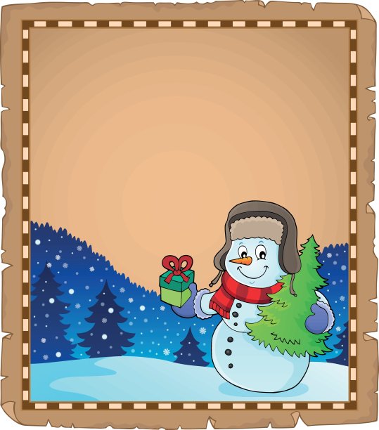 圣诞雪人主题羊皮纸4图片下载