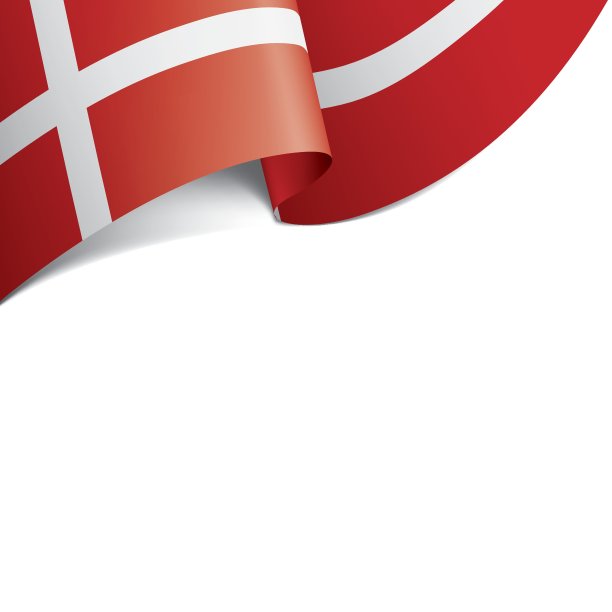 丹麦国旗，白色背景上的矢量插图图片下载