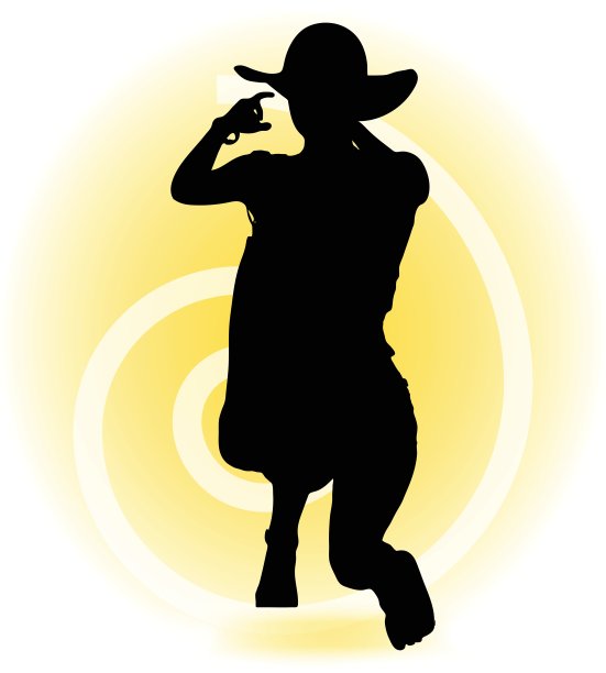 女游客用手提包和太阳镜剪影图片下载