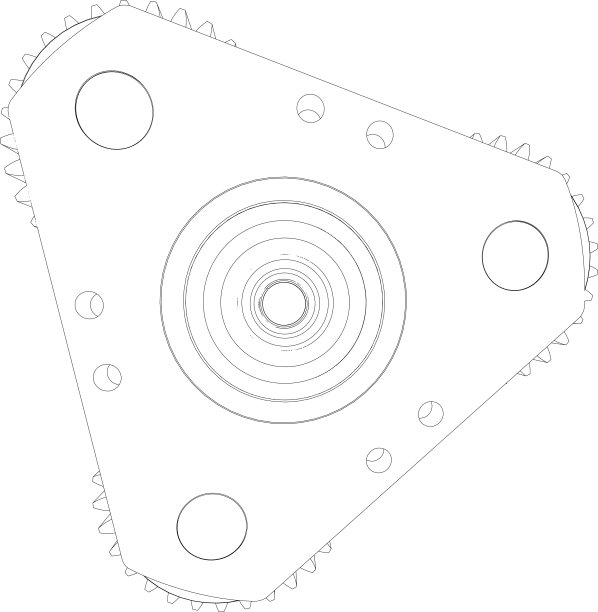 线框齿轮示意图。前视图。矢量图图片下载