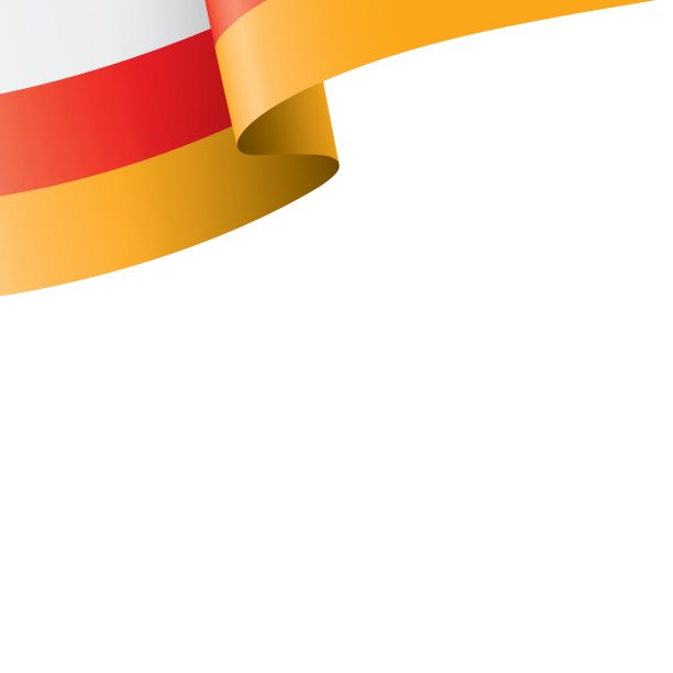 南奥塞梯国旗，白色背景矢量图。图片下载