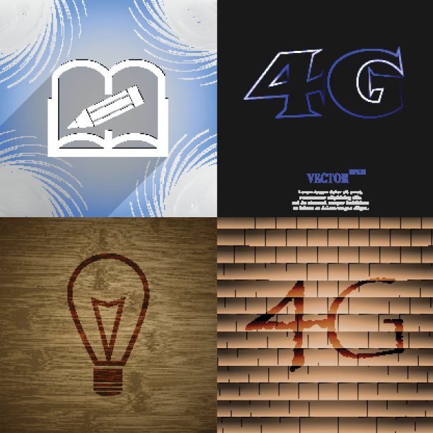 一组抽象背景与不同的网页图标图片下载