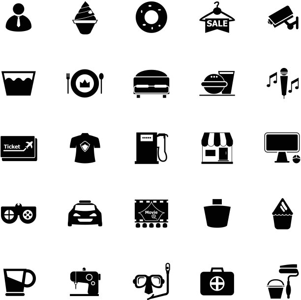 白色背景上的加盟商商业图标图片下载