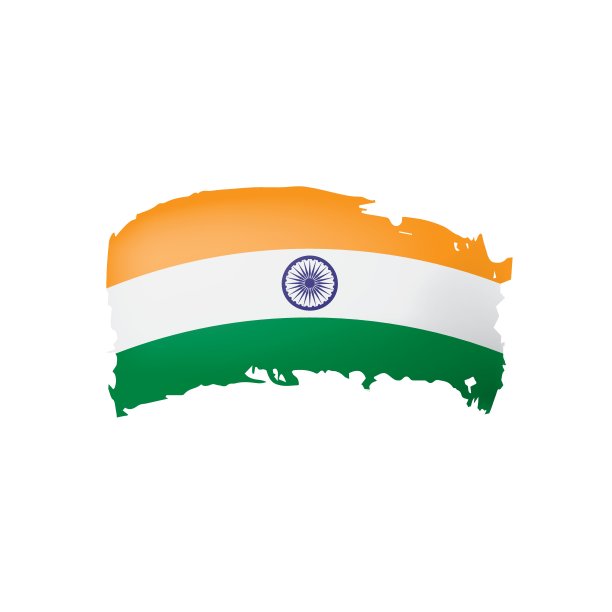 印度国旗，矢量插图在白色的背景图片下载