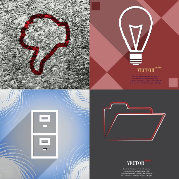 一组抽象背景与不同的网页图标图片下载