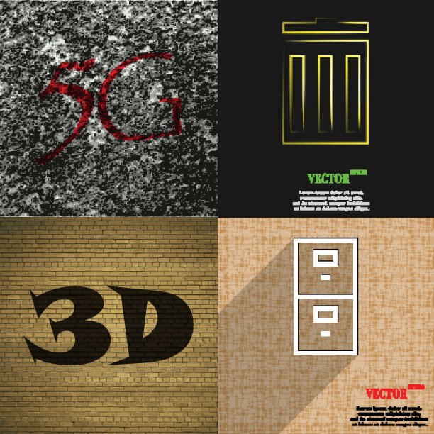 一组抽象背景与不同的网页图标图片下载