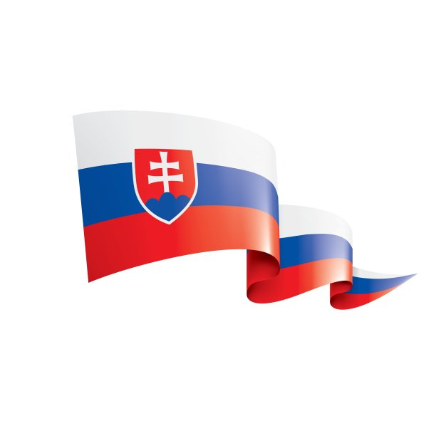 斯洛伐克国旗，白色背景上的矢量插图图片下载