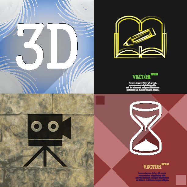 一组抽象背景与不同的网页图标图片下载