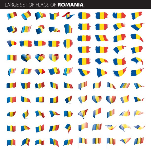 罗马尼亚国旗，矢量插图图片下载