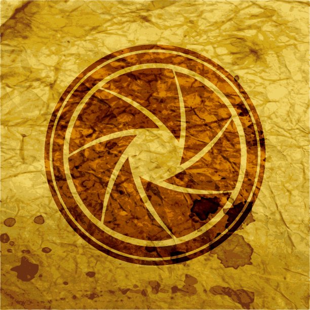 照片相机隔膜。平坦的现代网页按钮和空间为您的文本图片下载