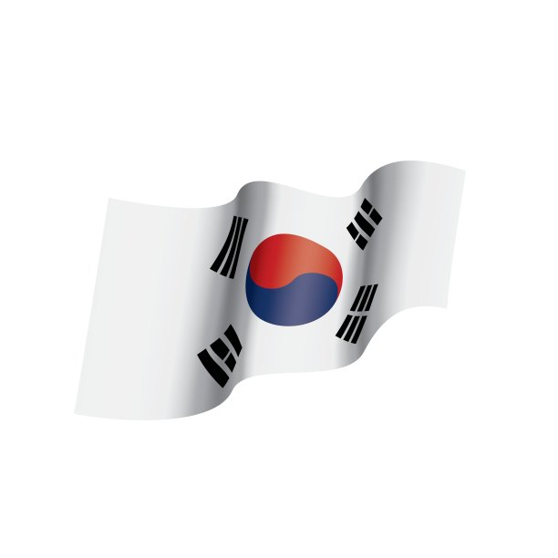 韩国国旗，白色背景矢量插图图片下载
