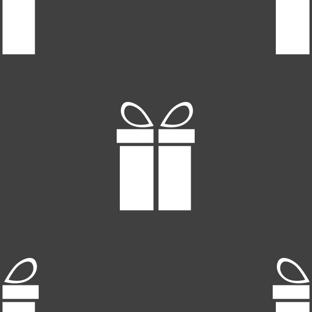 网络图标的礼物。平面设计。无缝的灰色模式。图片下载