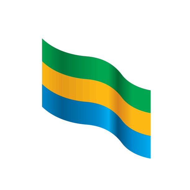 加蓬旗帜，矢量插图图片下载