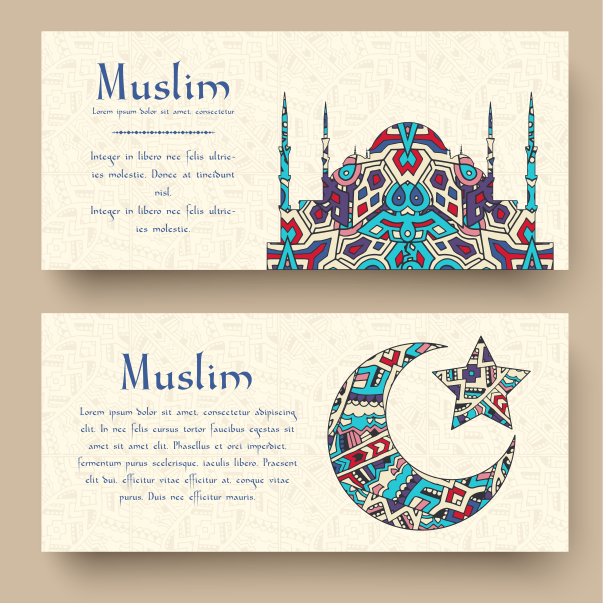 一套土耳其传单页装饰插图概念。艺术传统，伊斯兰，阿拉伯，抽象，奥斯曼帝国的主题，元素。矢量装饰民族贺卡或邀请设计背景。图片下载