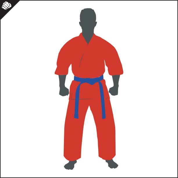 武术彩色符号设计。空手道会徽。图片下载