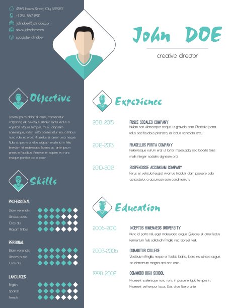 现代简历简历与照片图片下载