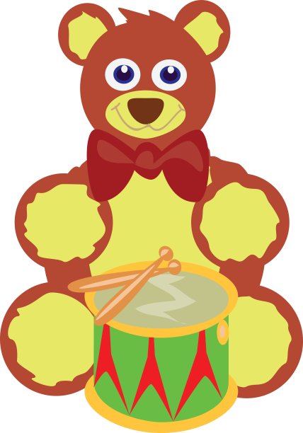 熊的鼓手图片下载