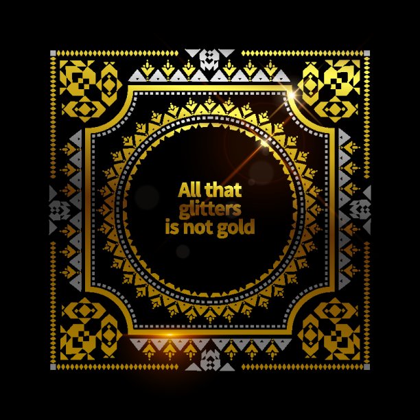 金色民族框架背景图片下载