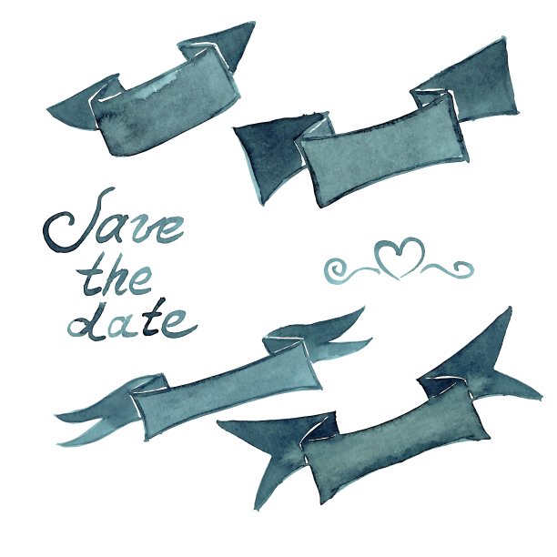 复古彩带系列横幅图片下载