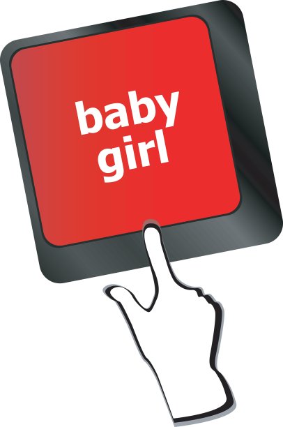 电脑键盘按键-宝贝女孩矢量图片下载