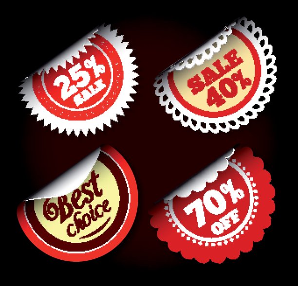 收集圆形复古标签图片下载