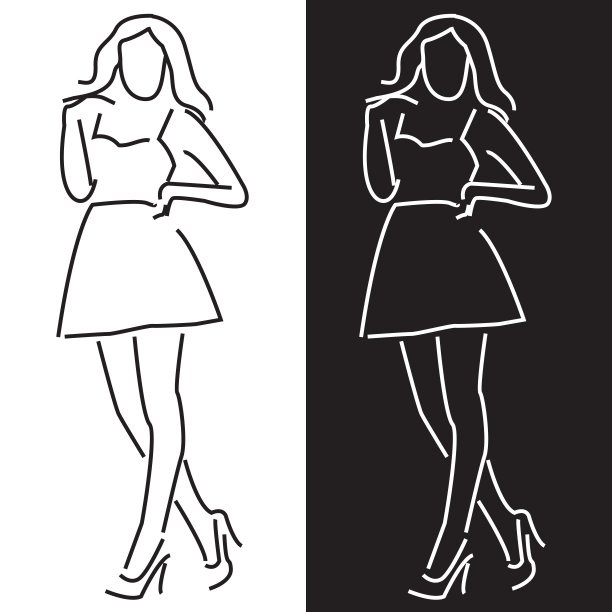 女孩摆造型的时尚服装图片下载