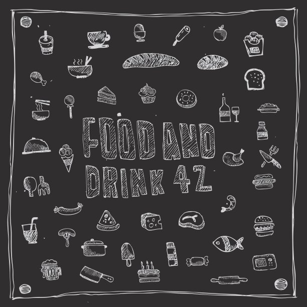 食物和饮料图标设置图片下载