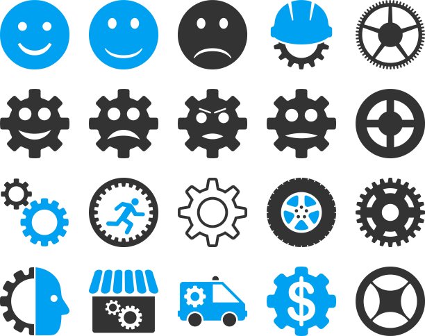 工具和微笑齿轮图标图片下载