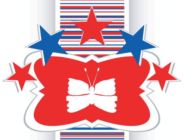 蝴蝶图标上的互联网按钮隔离在白色矢量图片下载