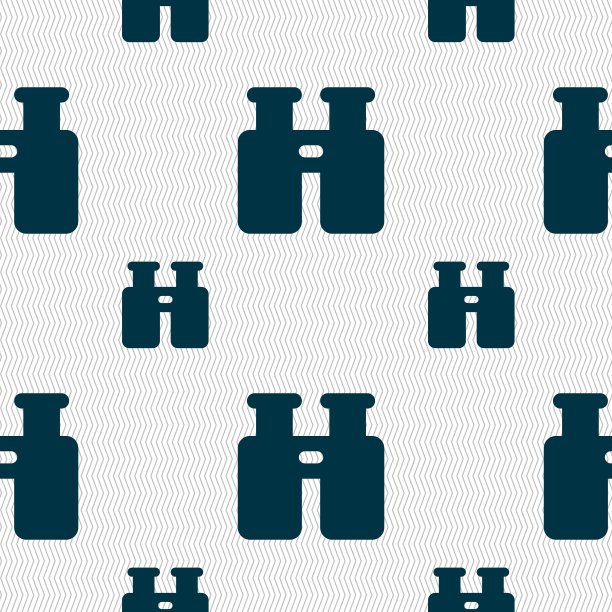 双目，搜索，查找信息图标标志。无缝图案与几何纹理。向量图片下载