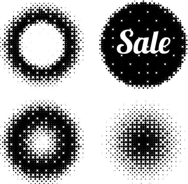 一套矢量抽象半色调插图图片下载