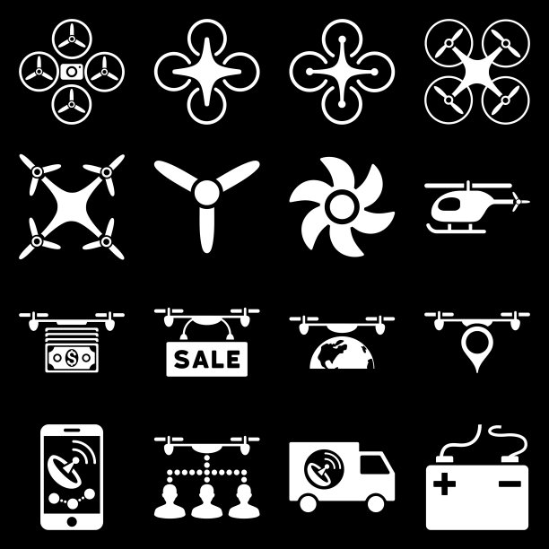 无人机服务图标集图片下载