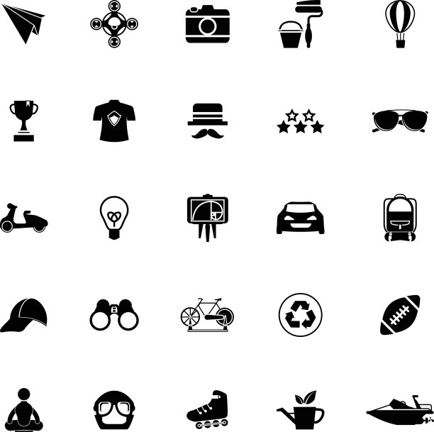 时髦的图标在白色的背景图片下载