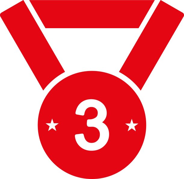 第三枚奖牌图标从竞争和成功双色图标集图片下载