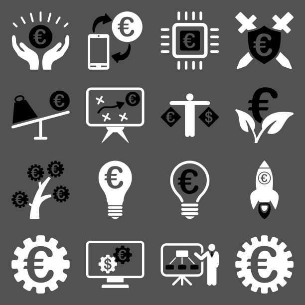 欧洲银行业务和服务工具图标图片下载