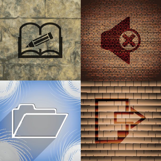 一组抽象背景与不同的网页图标图片下载